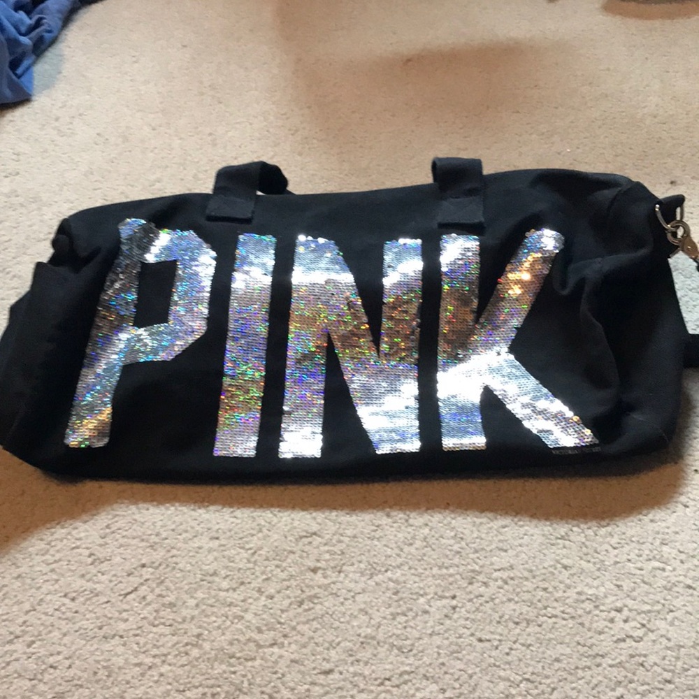 LOVE PINK sparkly duffel bag!